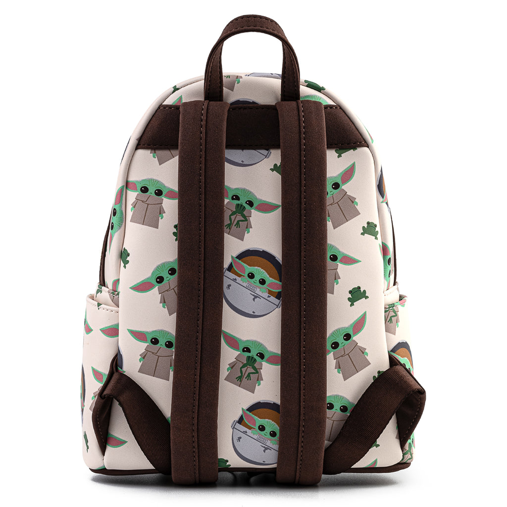 baby yoda loungefly mini backpack Loungefly Star Wars The Mandalorian Baby Yoda Grogu AOP Mini Backpack – shopzimo