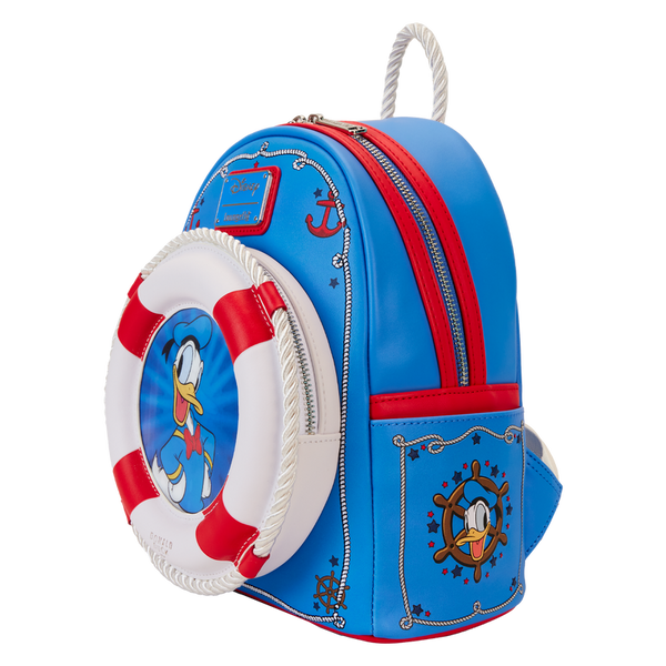 disney donald duck mini backpack Wondapop 11" Vegan Leather Fashion features applique yellow buttons Donald Duck Cosplay Mini Backpack
