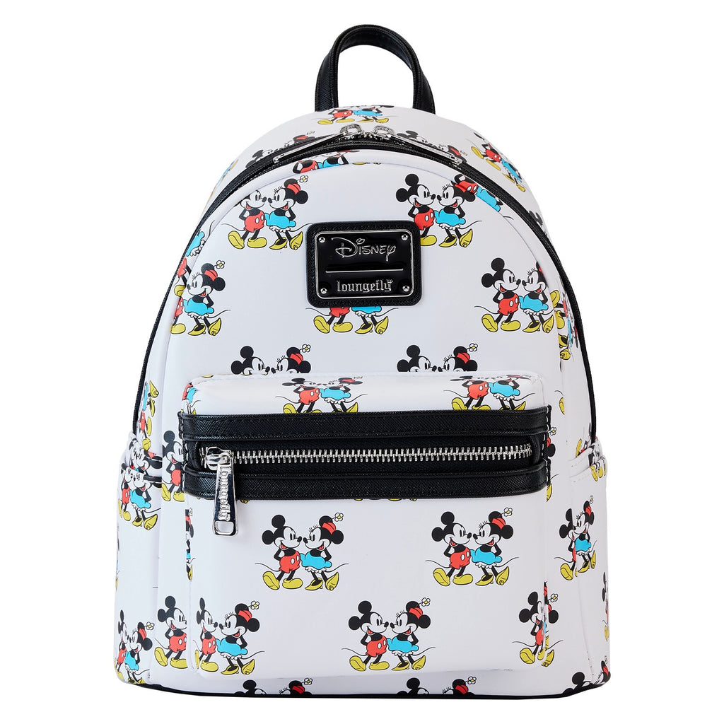 Loungefly Disney Mickey and Minnie Mouse Classic All Over Print Mini Backpack PREORDER