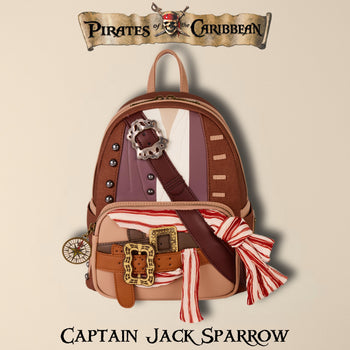 Loungefly Jack Sparrow Pirates of the Caribbean Cosplay Mini Backpack Exclusive!