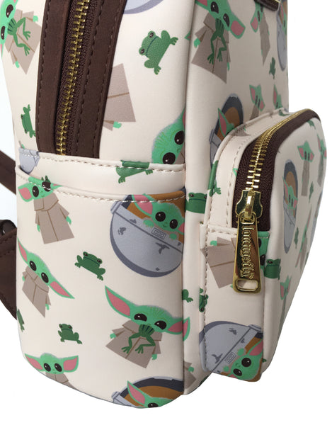 baby yoda backpack mini Loungefly Star Wars The Mandalorian Baby Yoda Grogu AOP Mini Backpack – shopzimo