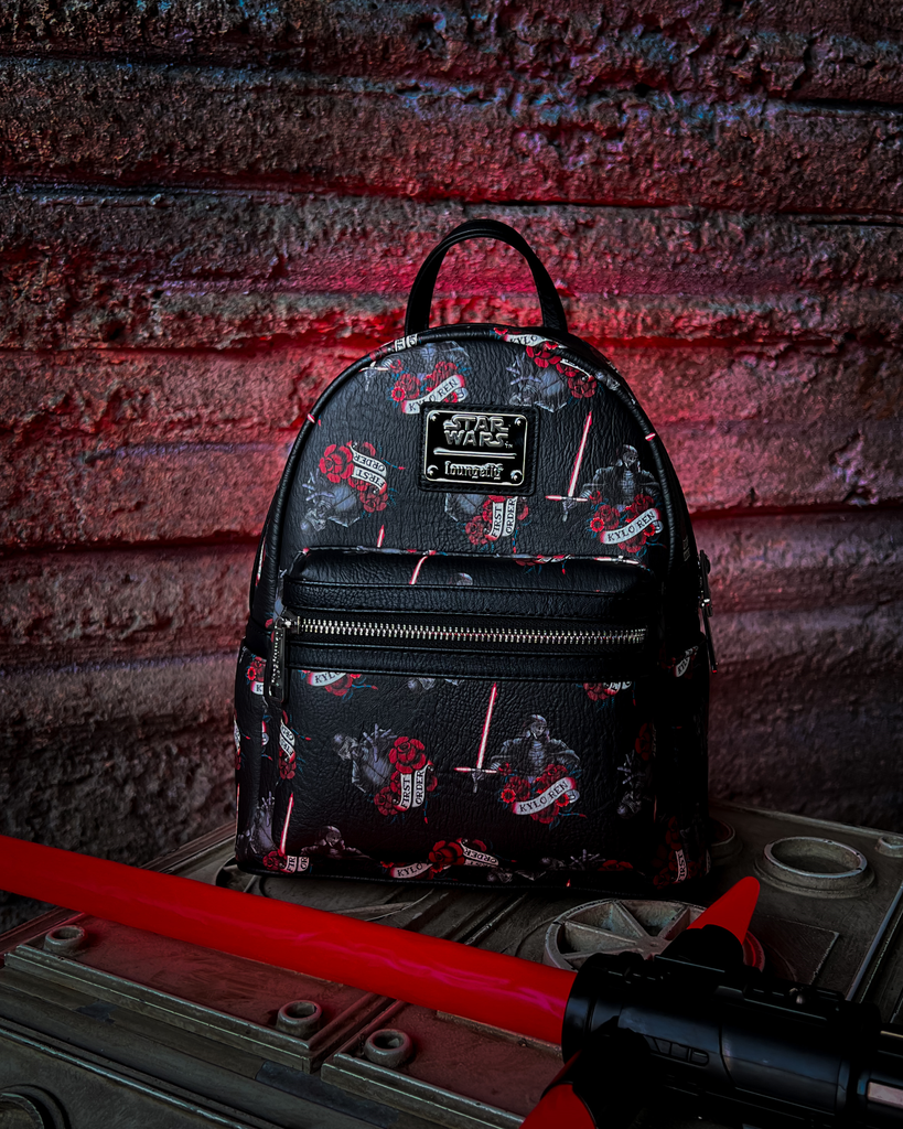 Loungefly Star Wars Kylo Ren Roses Tattoo AOP Mini Backpack Exclusive!