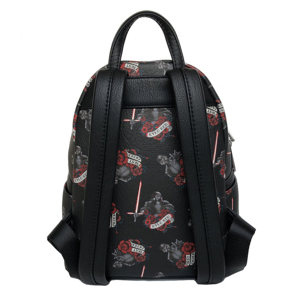 Loungefly Star Wars Kylo Ren Roses Tattoo AOP Mini Backpack Exclusive!