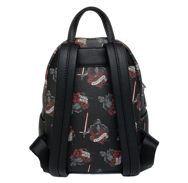 black rose mini backpack Loungefly Star Wars Kylo Ren Roses Tattoo AOP Mini Backpack Exclusive! – shopzimo