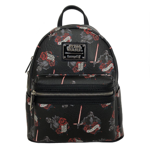 Loungefly Star Wars Kylo Ren Roses Tattoo AOP Mini Backpack Exclusive shopzimo