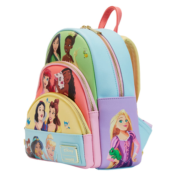 Loungefly Disney Princess Collage Triple Pocket Mini Backpack