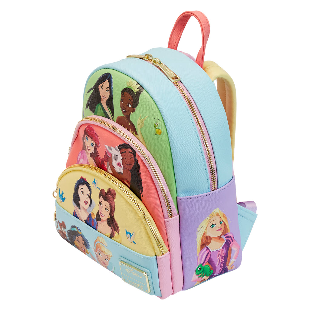 Loungefly Disney Princess Collage Triple Pocket Mini Backpack